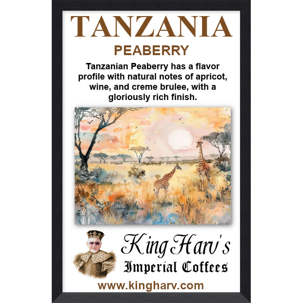 tanzania-peaberry-11x17-print-with-frame-1-king-harv-s-imperial-coffees
